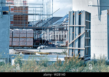View on construction site, unfinished modern edifices Stock Photo