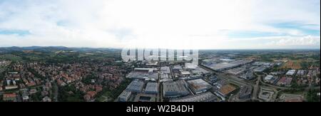 Maranello, Modena, Italy - Aerial view of Ferrari car factory complex Stock Photo