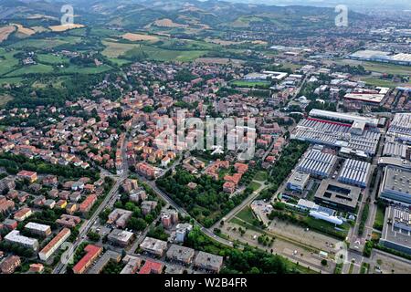 Maranello, Modena, Italy - Aerial view of Ferrari car factory complex Stock Photo