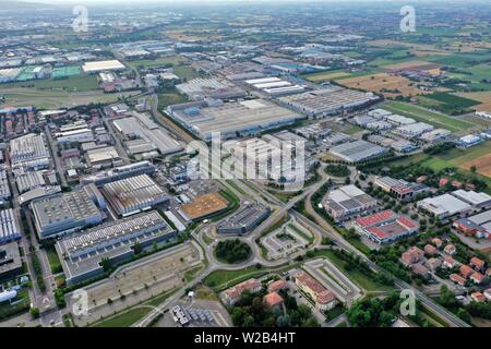 Maranello, Modena, Italy - Aerial view of Ferrari car factory complex Stock Photo