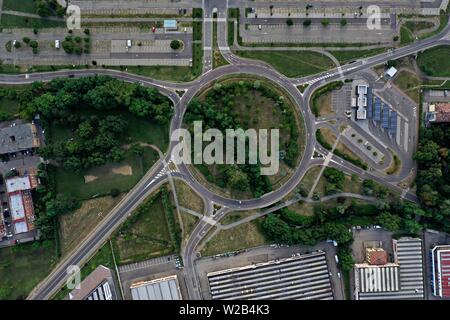 Roundabout traffic sign, Italy, Europe, PublicGround Stock Photo - Alamy