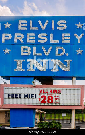 The Elvis Presley Blvd. Inn is pictured on Elvis Presley Boulevard, Sept. 4, 2015, in Memphis, Tennessee. Stock Photo