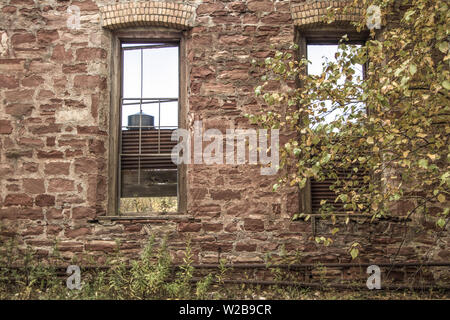 Abandoned Quincy Copper Mine Industrial Complex in the Keweenaw Upper Peninsula of Michigan. Stock Photo
