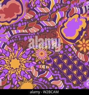 Psychedelic abstraction. Vector colorful  adorable background. Hippy style. Stock Vector