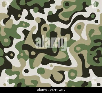 Camouflage Seamless Pattern. Vector Illustration. Abstract Modern Military Backgound. Fabric Textile Print Tamplate. Stock Vector
