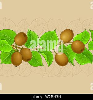 kiwi vector pattern on color  background Stock Vector