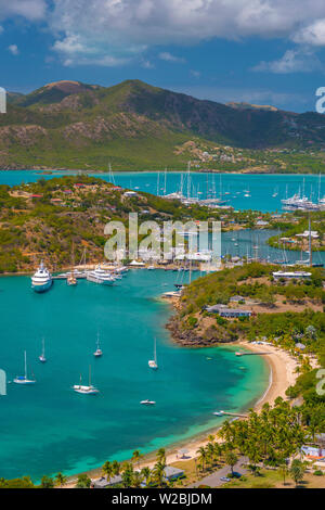 Caribbean, Antigua, English Harbour from Shirley Heights Stock Photo