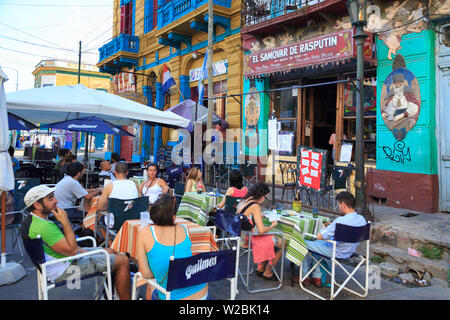 Argentina, Buenos Aires, La Boca District, Tango Dancers Stock Photo