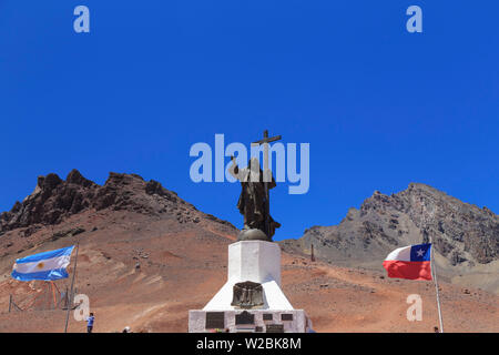 Argentina, Mendoza, Ruta 7, Christ the Redeemer statue on the border between Argentina and Chie Stock Photo