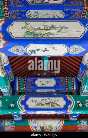 Australia, Victoria, VIC, Bendigo, Golden Dragon Museum and Gardens, museum of Chinese immigrant life, ceiling detail with Chinese art Stock Photo