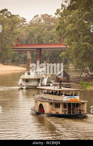 Australia, Victoria, VIC, Echuca, Historic Port of Echuca, Murray River, steam powered river boats Stock Photo