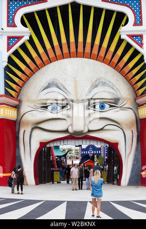 Australia, Victoria, VIC, Melbourne, St. Kilda, entrance to Luna Park Melbourne Stock Photo