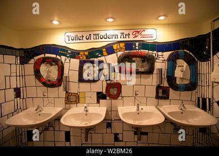 Hundertwasser Toilet of Modern Art, Vienna, Austria, Central Europe Stock Photo