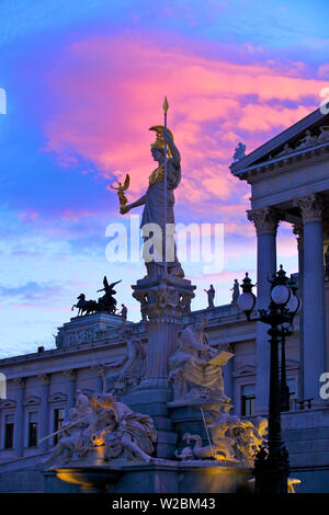 Pallas Athena in front of Austrian Parliament Building, Vienna, Austria, Central Europe Stock Photo