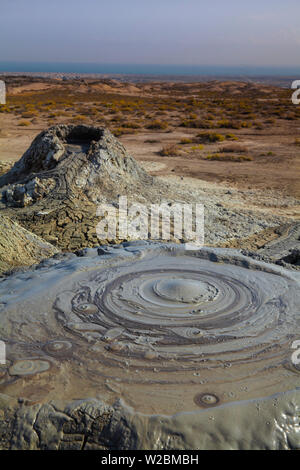 Azerbaijan, Gobustan, Gobustan National Park, Mud volcanoes Stock Photo