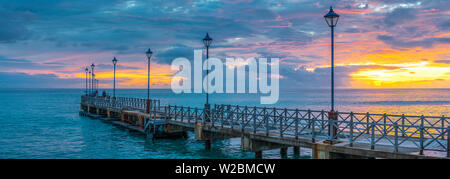 Caribbean, Barbados, Speightstown at Sunset Stock Photo