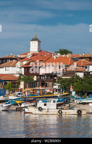 Bulgaria, Black Sea Coast, Nesebar, waterfront buildings Stock Photo