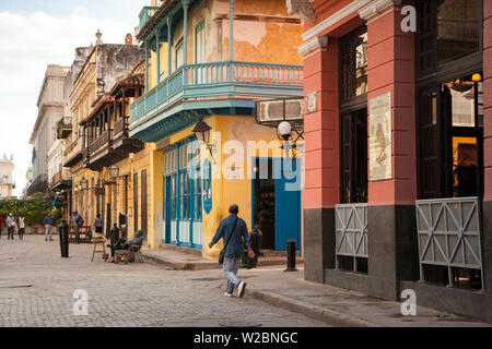 Obispo street near Plaza de Armas, Havana, Cuba Stock Photo