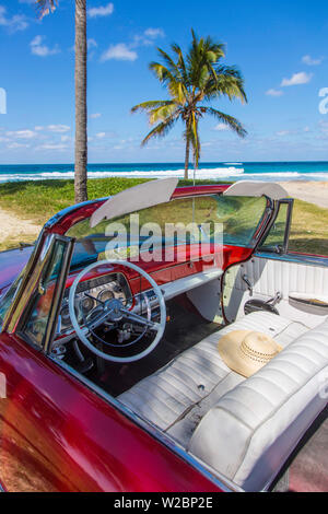 1959 Dodge Custom Loyal Lancer Convertible, Playa del Este, Havana, Cuba Stock Photo