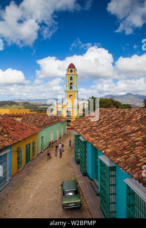 Cuba, Trinidad, View of Musuem National de la Luncha Contra Bandidos - former convent of San Francisco de AsÃsi Stock Photo
