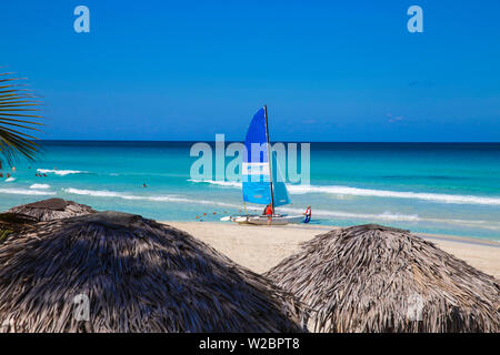 Cuba, Varadero, Catamarans on Varadero beach Stock Photo