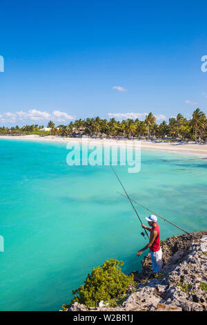 Cuba, Ciego de Avila Province, Jardines del Rey, Cayo Coco, Las Coloradas Beach Stock Photo