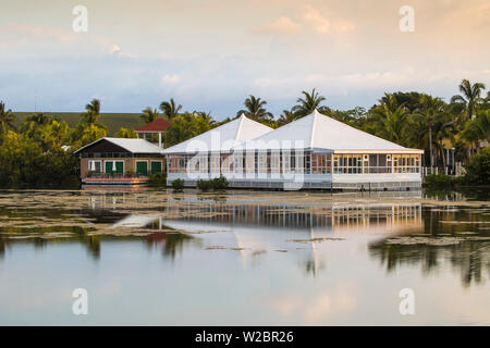 Cuba, Ciego de Avila province, Jardines del Rey, Cayo Coco, Las Coloradas Beach, Lagoon restaurant at Melia Hotel Stock Photo