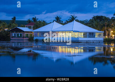 Cuba, Ciego de Avila province, Jardines del Rey, Cayo Coco, Las Coloradas Beach, Lagoon restaurant at Melia Hotel Stock Photo