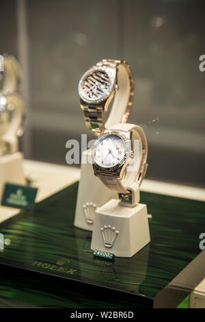 Rolexes in shop window, Zurich, Switzerland Stock Photo