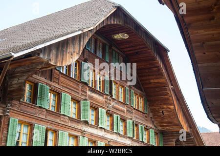 Traditional chalet, Simmental Valley, Berner Oberland, Switzerland Stock Photo