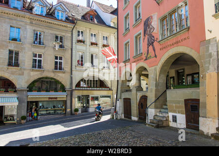Central square of Burgdorf, Emmental Valley, Berner Oberland, Switzerland Stock Photo