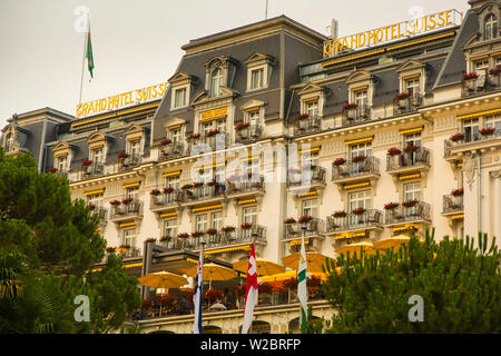 Grand Hotel Suisse, Montreux, Lake Geneva, Vaud, Switzerland Stock Photo
