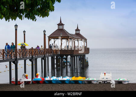 Chile, Los Lagos Region, Frutillar Bajo, town pier Stock Photo