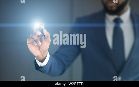 Futuristic business and IT presentation background, free space Stock Photo