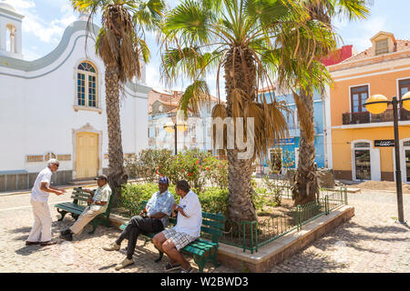 Square, Mindelo, Sao Vicente, Cape Verde Stock Photo