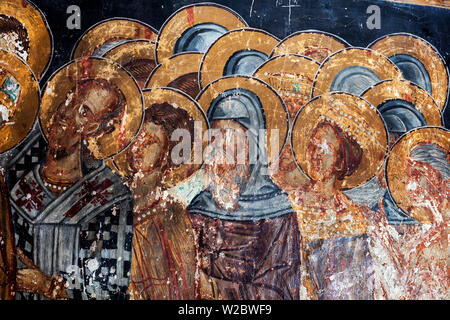 13th century fresco, Church of Panagia tou Moutoulla, Moutoullas, Cyprus Stock Photo