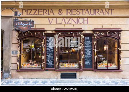 Restaurant in Mala Strana (Little Quarter), Prague, Czech Republic Stock Photo