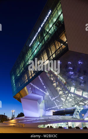 Germany, Baden-Wurttemburg, Stuttgart-Zuffenhausen, Porsche Car Museum, dawn Stock Photo