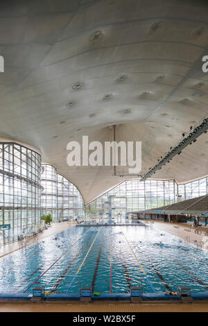 Germany, Bavaria, Munich, Olympia Park, Schwimmhalle, Olympic Swimming Pool Stock Photo