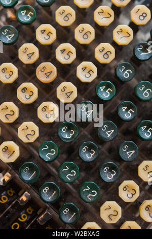 Germany, Nordrhein-Westfalen, Bonn, Arithmeum, museum of technology, science and art, interior, Burroughs Number 11 adding machine, key detail, 1912 Stock Photo