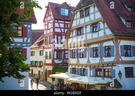 Ornate Half Timbered houses in Ulm's Fishermen and Tanners' district, Ulm, Baden-Wurttemberg, Germany Stock Photo