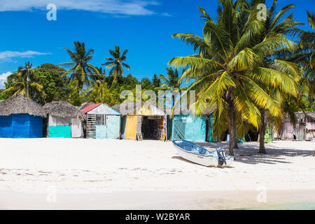 Dominican Republic, Punta Cana, Parque Nacional del Este, Saona Island, Mano Juan, a picturesque fishing village Stock Photo