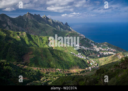 Spain, Canary Islands, Tenerife, Taganana, coastal mountain view Stock Photo