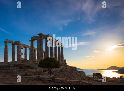 Greece, Attica, Cape Sounion, Temple of Poseidon Stock Photo