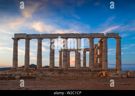 Greece, Attica, Cape Sounion, Temple of Poseidon Stock Photo