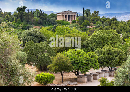 Greece, Attica, Athens, View of The Agora, Temple of Hephaestus Stock Photo