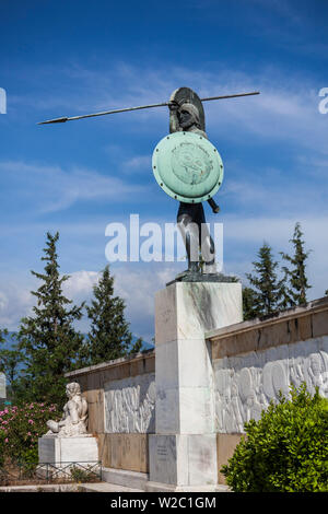 Greece, Central Greece Region, Thermopylae, statue of Spartan leader Leonidas Stock Photo