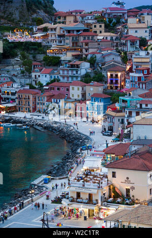 Greece, Epirus Region, Parga, elevated view of town Stock Photo