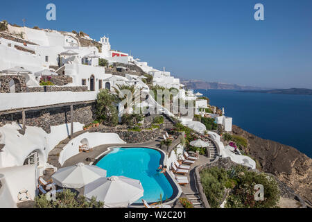 The luxury 5 star Perivolas hotel, Oia, Santorini (Thira), Cyclades Islands, Greece Stock Photo