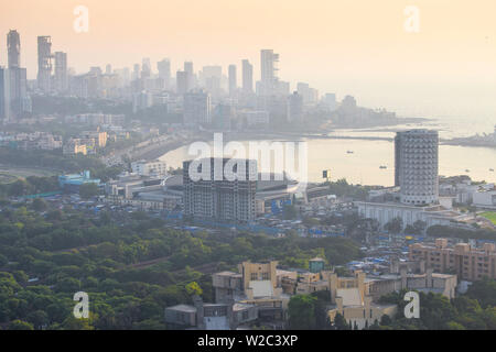 India, Maharashtra, Mumbai, View old City, Nehru Science Centre and Haji Ali Bay Stock Photo